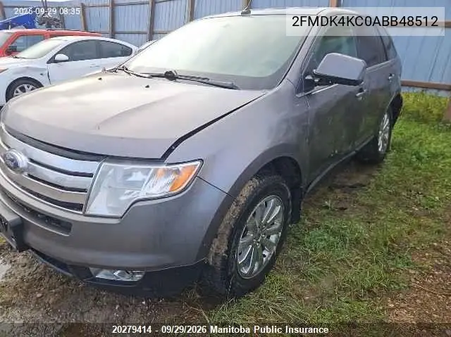 2010 FORD EDGE VIN 2FMDK4KC0ABB48512 — фото 2