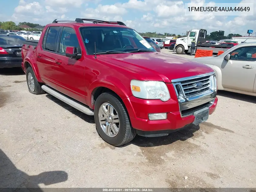 FORD EXPLORER SPORT TRAC 2010, VIN 1FMEU5DE4AUA44649