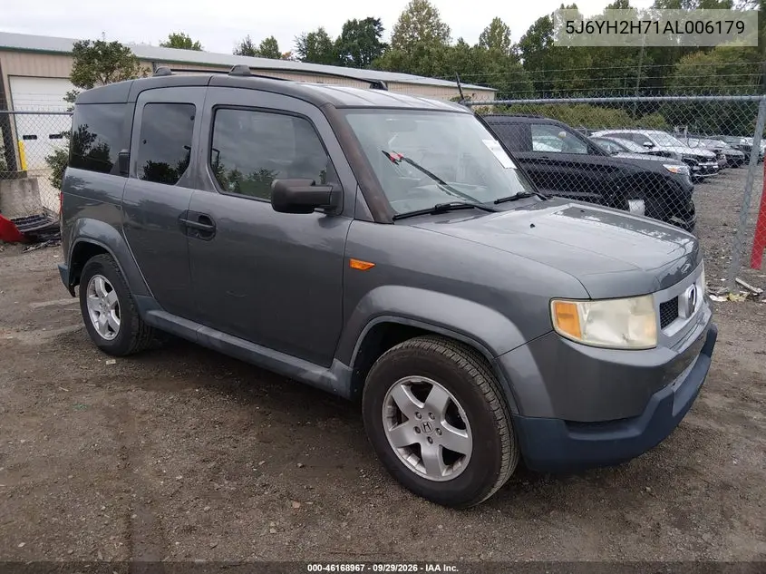 HONDA ELEMENT 2010, VIN 5J6YH2H71AL006179