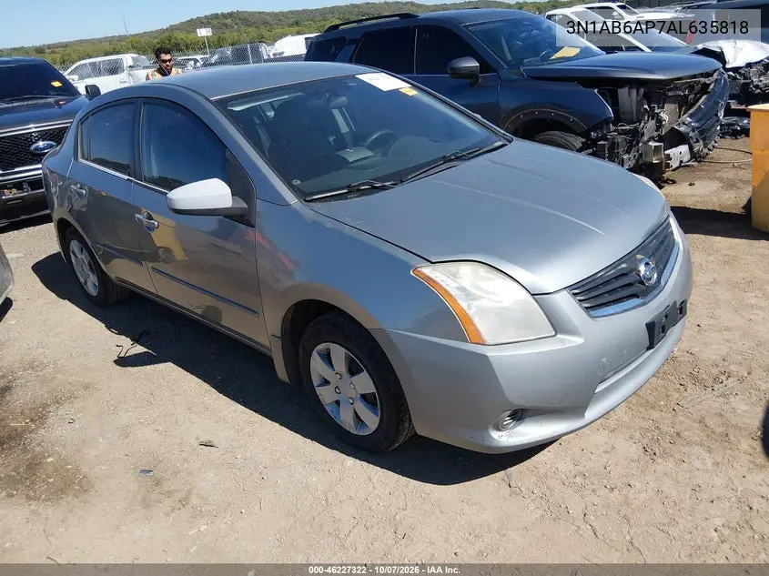 NISSAN SENTRA 2010, VIN 3N1AB6AP7AL635818