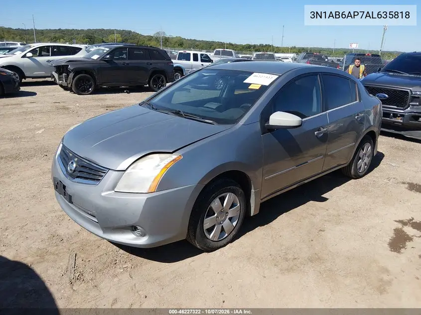 2010 NISSAN SENTRA VIN 3N1AB6AP7AL635818 — фото 2