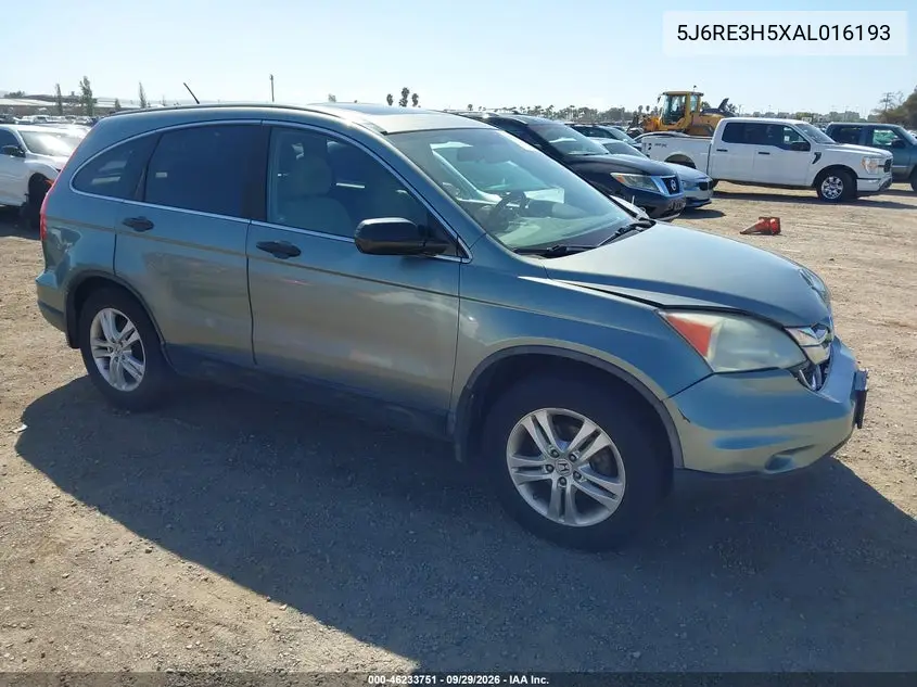 HONDA CR-V 2010, VIN 5J6RE3H5XAL016193