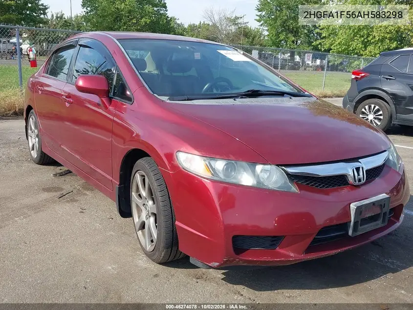 HONDA CIVIC 2010, VIN 2HGFA1F56AH583298