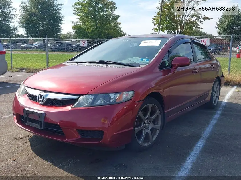 2010 HONDA CIVIC VIN 2HGFA1F56AH583298 — фото 2