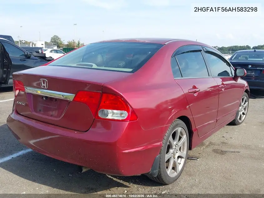 2010 HONDA CIVIC VIN 2HGFA1F56AH583298 — фото 4