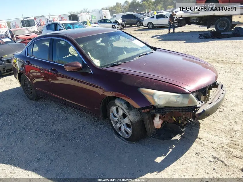 HONDA ACCORD 2010, VIN 1HGCP2F87AA110591