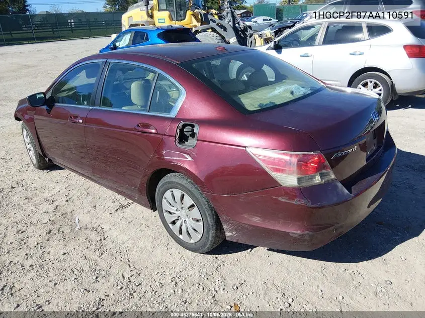 2010 HONDA ACCORD VIN 1HGCP2F87AA110591 — фото 3