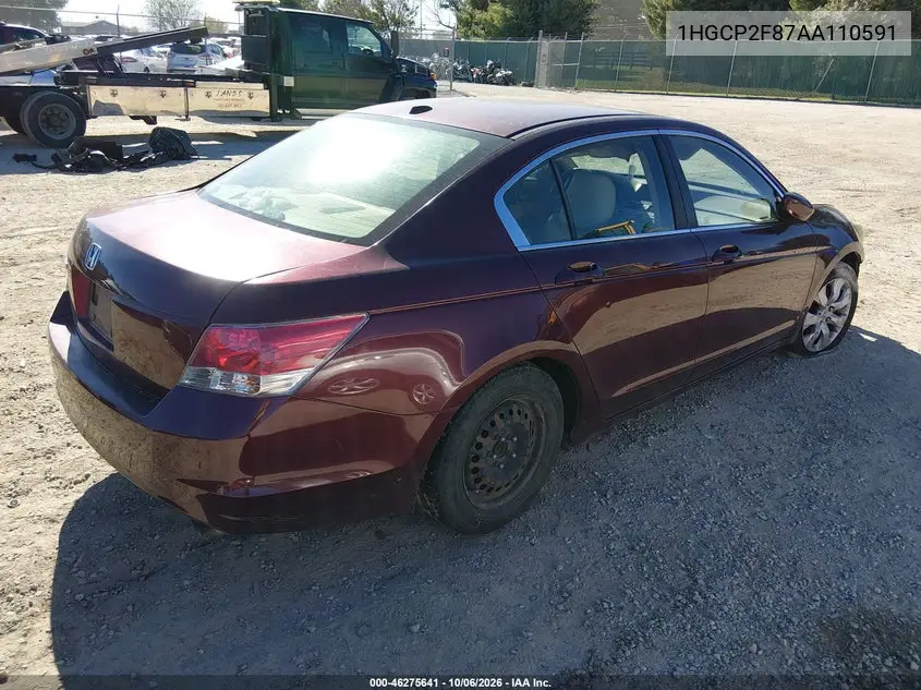 2010 HONDA ACCORD VIN 1HGCP2F87AA110591 — фото 4