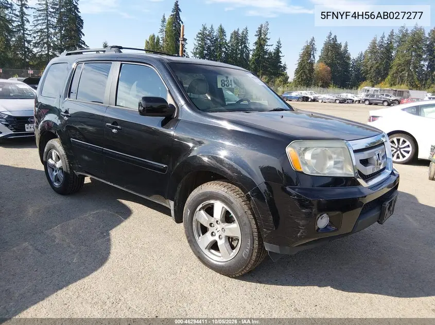 HONDA PILOT 2010, VIN 5FNYF4H56AB027277