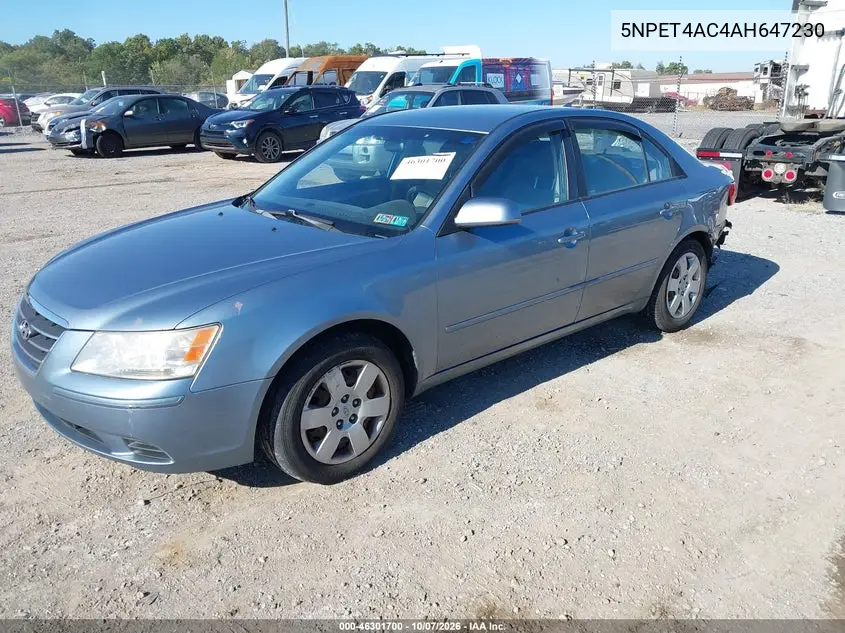 2010 HYUNDAI SONATA VIN 5NPET4AC4AH647230 — фото 2