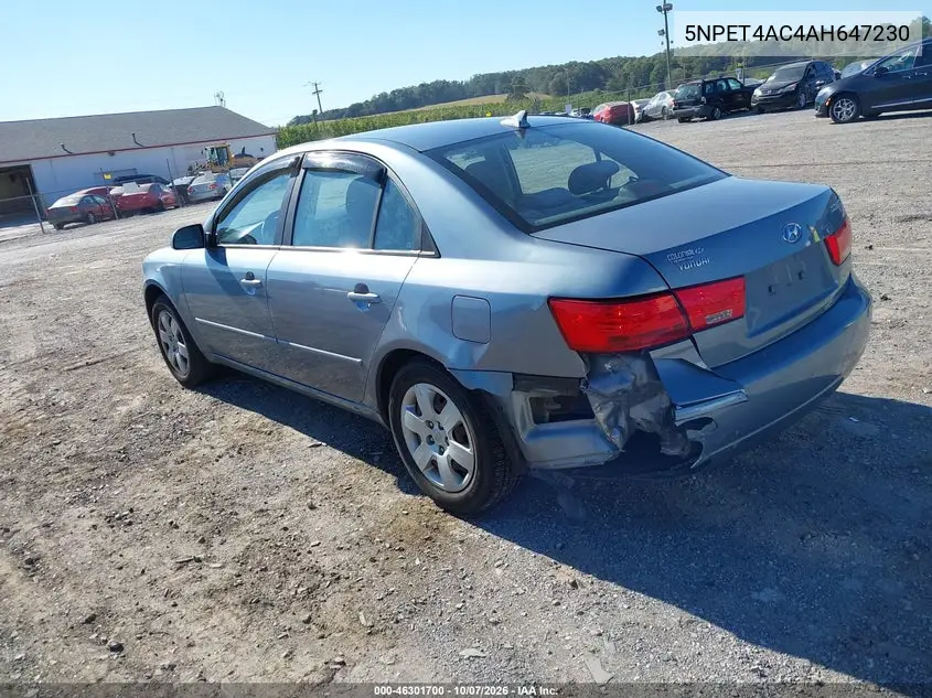 2010 HYUNDAI SONATA VIN 5NPET4AC4AH647230 — фото 3