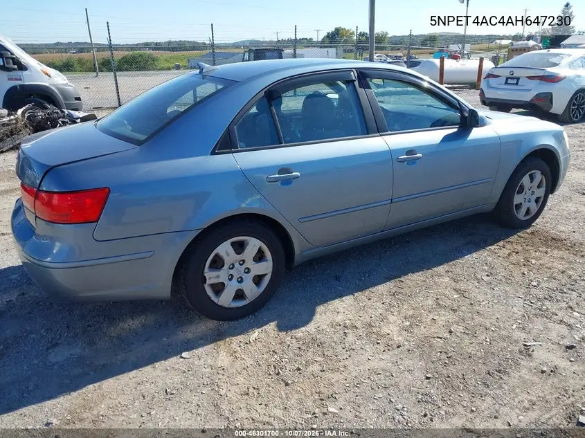 2010 HYUNDAI SONATA VIN 5NPET4AC4AH647230 — фото 4