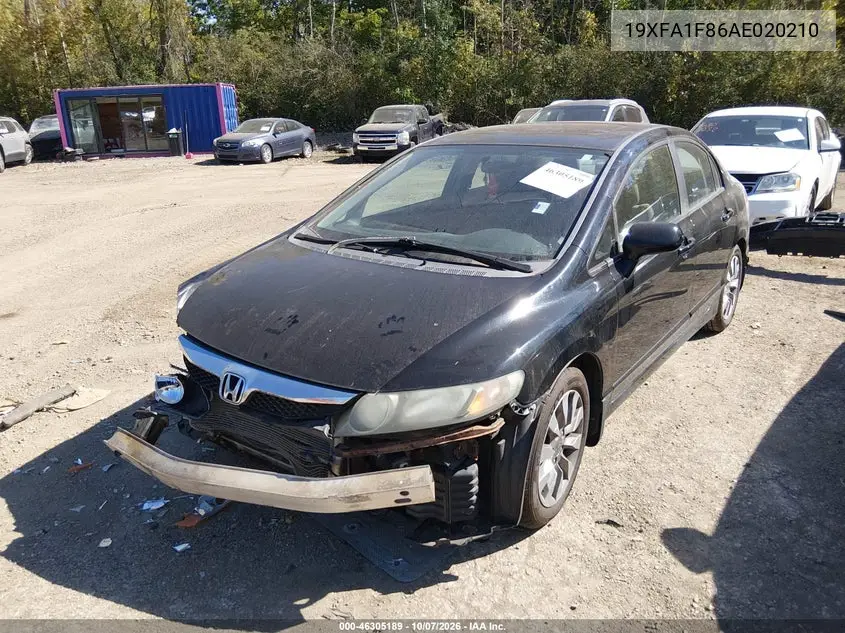 2010 HONDA CIVIC VIN 19XFA1F86AE020210 — фото 2
