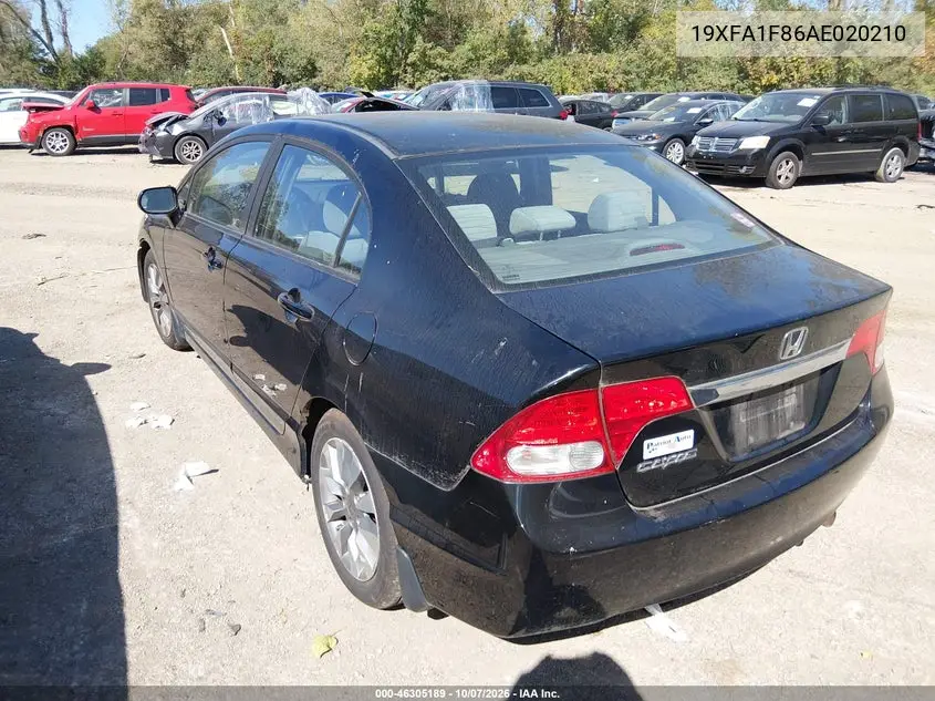2010 HONDA CIVIC VIN 19XFA1F86AE020210 — фото 3