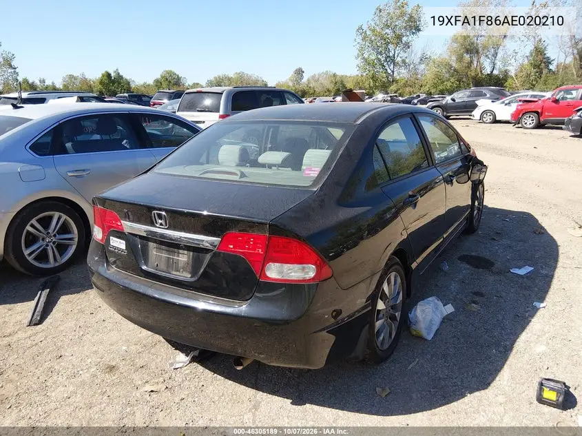 2010 HONDA CIVIC VIN 19XFA1F86AE020210 — фото 4