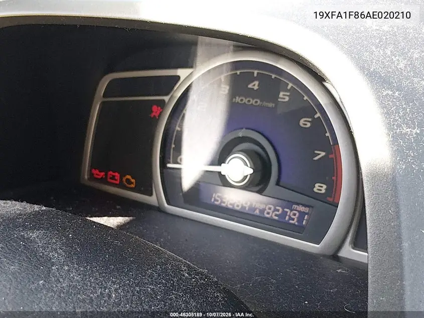 2010 HONDA CIVIC VIN 19XFA1F86AE020210 — фото 7