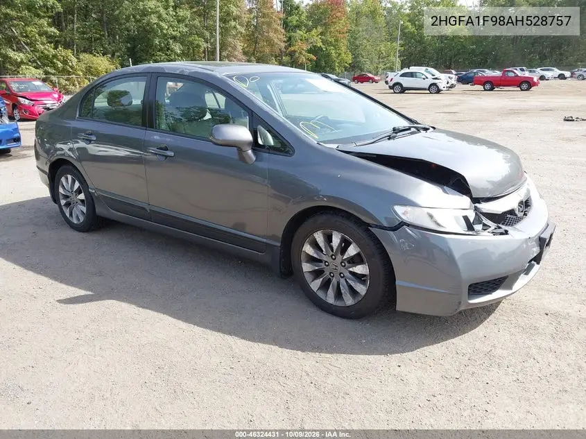 HONDA CIVIC 2010, VIN 2HGFA1F98AH528757