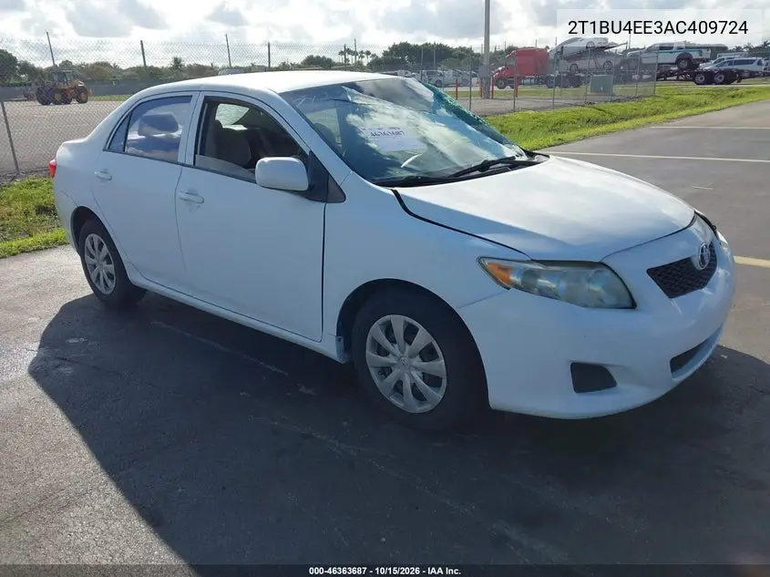 TOYOTA COROLLA 2010, VIN 2T1BU4EE3AC409724