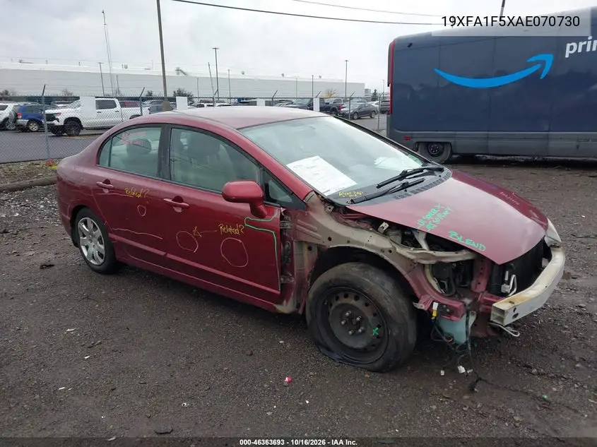 HONDA CIVIC 2010, VIN 19XFA1F5XAE070730