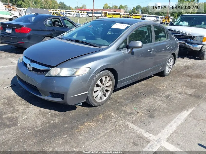 2010 HONDA CIVIC VIN 19XFA1F84AE038740 — фото 2