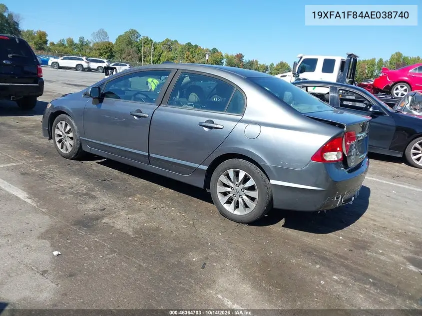 2010 HONDA CIVIC VIN 19XFA1F84AE038740 — фото 3