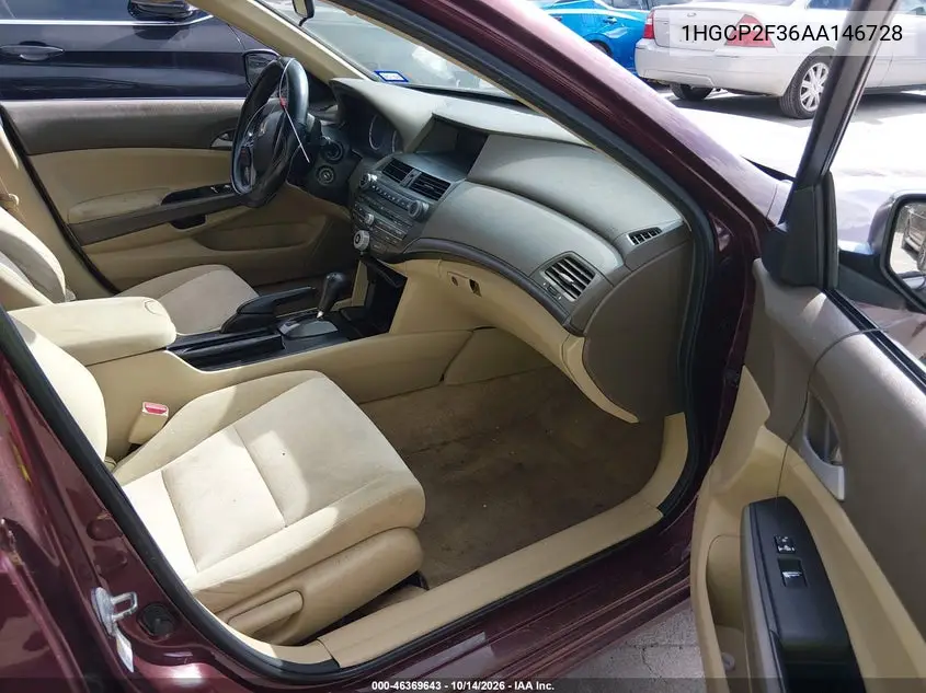 2010 HONDA ACCORD VIN 1HGCP2F36AA146728 — фото 5
