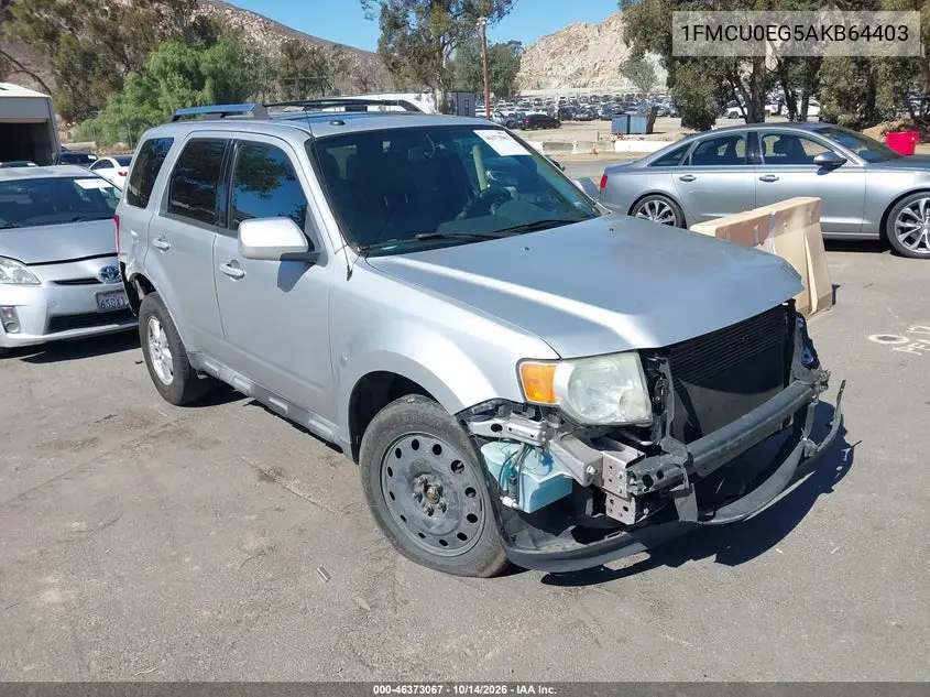 FORD ESCAPE 2010, VIN 1FMCU0EG5AKB64403
