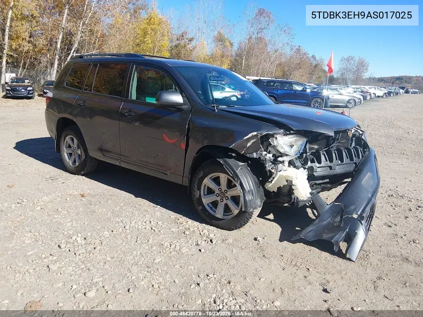 TOYOTA HIGHLANDER 2010, VIN 5TDBK3EH9AS017025