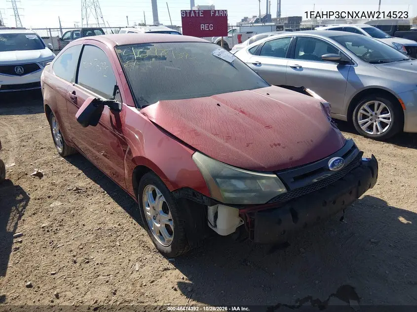 FORD FOCUS 2010, VIN 1FAHP3CNXAW214523