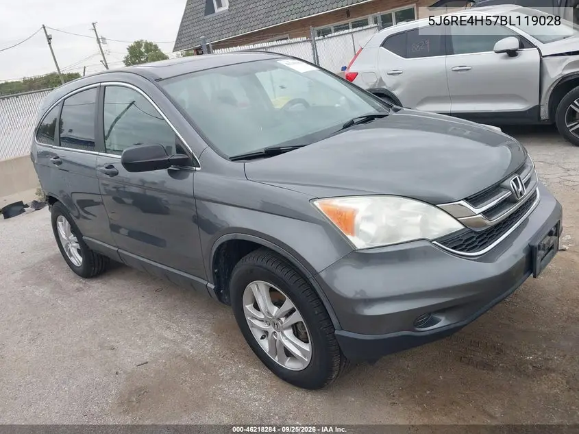 HONDA CR-V 2011, VIN 5J6RE4H57BL119028