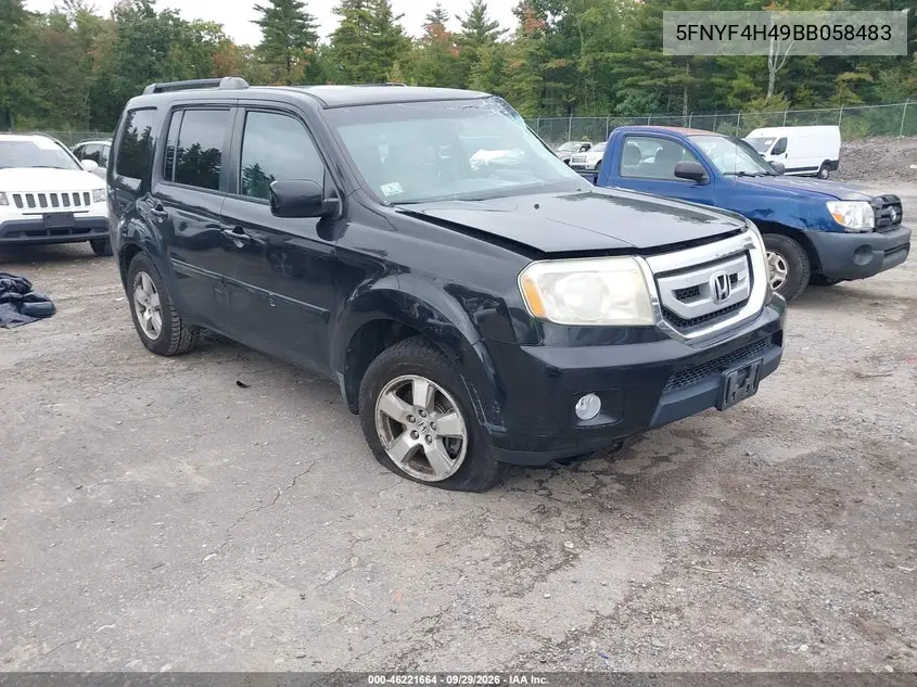 HONDA PILOT 2011, VIN 5FNYF4H49BB058483