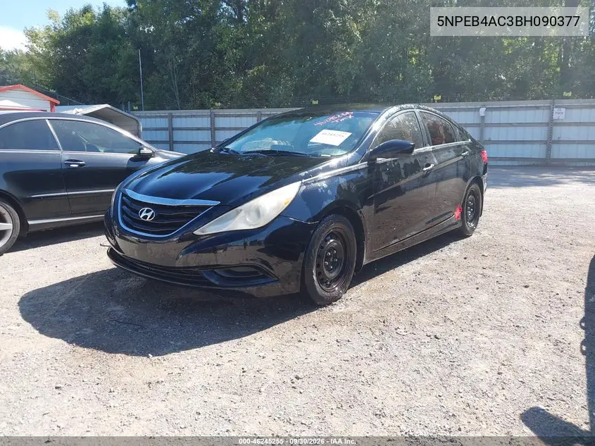 2011 HYUNDAI SONATA VIN 5NPEB4AC3BH090377 — фото 2