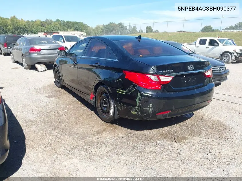 2011 HYUNDAI SONATA VIN 5NPEB4AC3BH090377 — фото 3