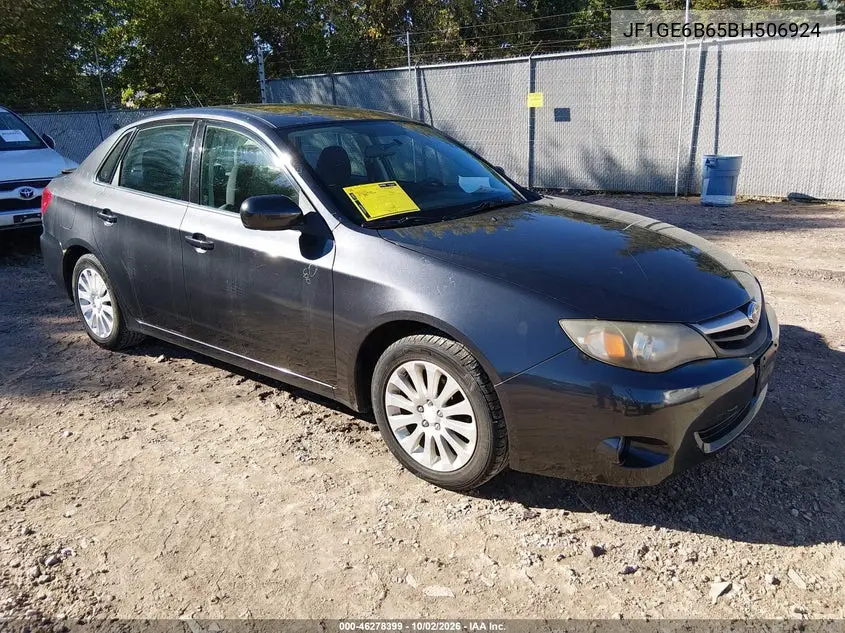 SUBARU IMPREZA 2011, VIN JF1GE6B65BH506924