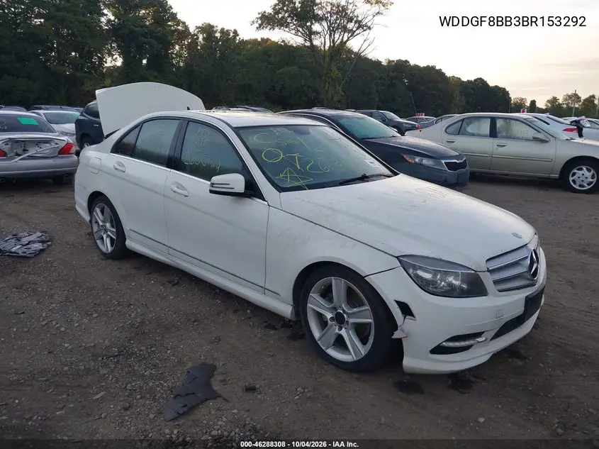 MERCEDES C-KLASSE 2011, VIN WDDGF8BB3BR153292