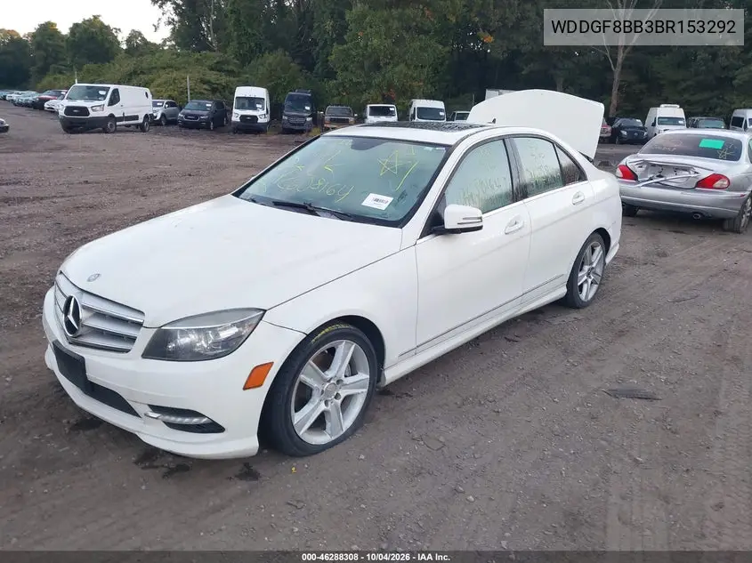 2011 MERCEDES C-KLASSE VIN WDDGF8BB3BR153292 — фото 2