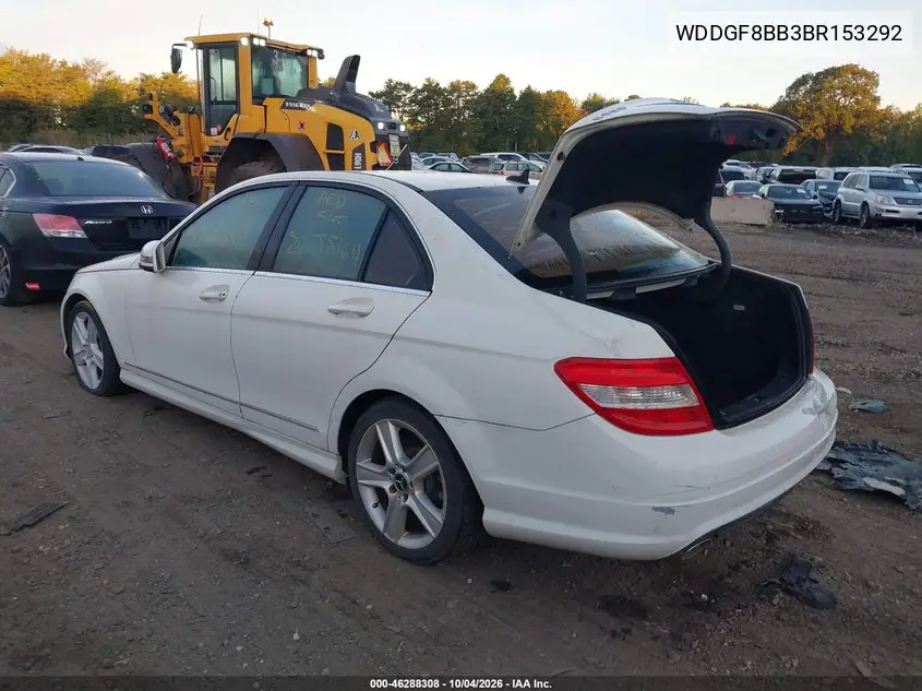 2011 MERCEDES C-KLASSE VIN WDDGF8BB3BR153292 — фото 3