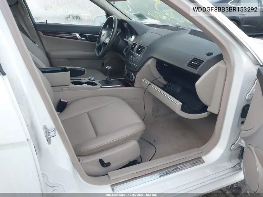 2011 MERCEDES C-KLASSE VIN WDDGF8BB3BR153292 — фото 5