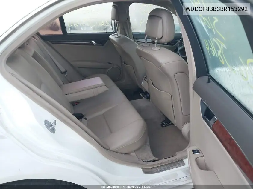 2011 MERCEDES C-KLASSE VIN WDDGF8BB3BR153292 — фото 8