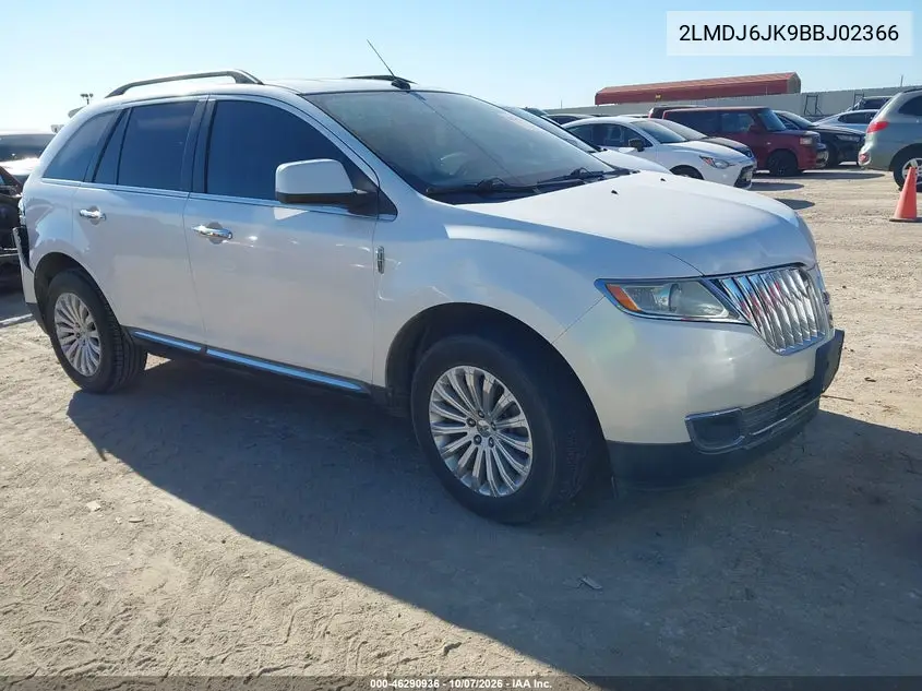 LINCOLN MKX 2011, VIN 2LMDJ6JK9BBJ02366