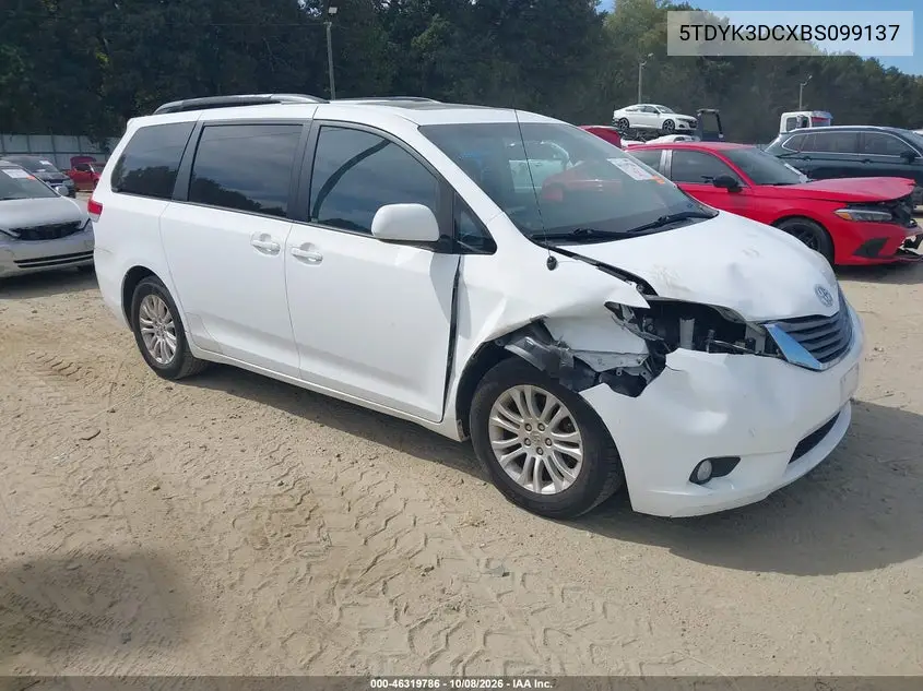 TOYOTA SIENNA 2011, VIN 5TDYK3DCXBS099137