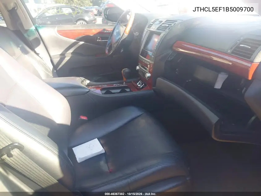 2011 LEXUS LS VIN JTHCL5EF1B5009700 — фото 5