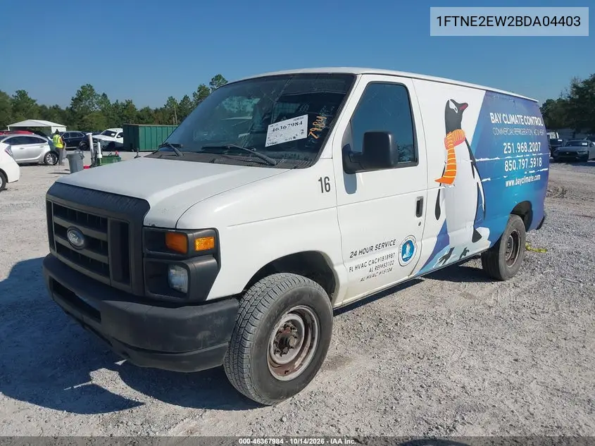 2011 FORD ECONOLINE VIN 1FTNE2EW2BDA04403 — фото 2