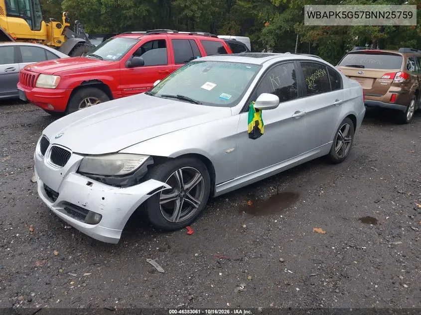 2011 BMW 3ER VIN WBAPK5G57BNN25759 — фото 2