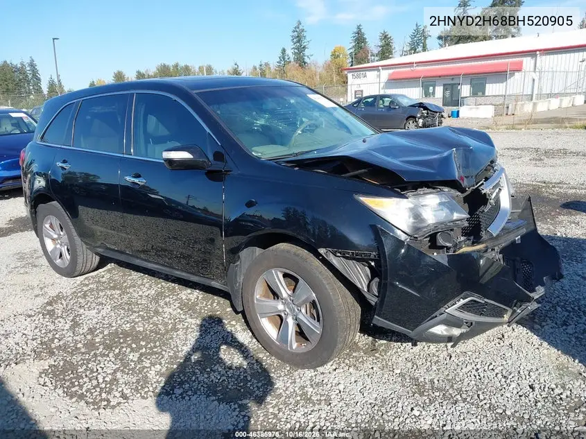 ACURA MDX 2011, VIN 2HNYD2H68BH520905