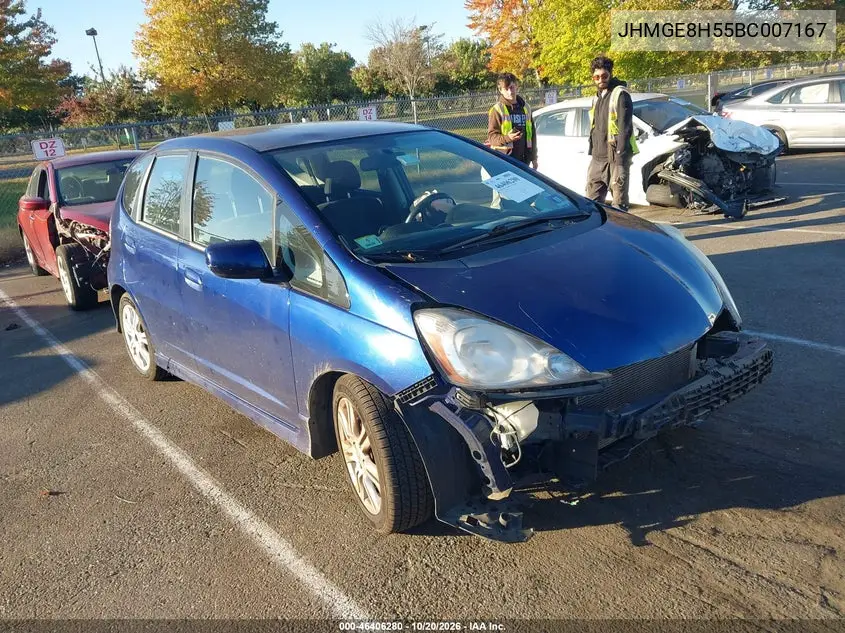 HONDA FIT 2011, VIN JHMGE8H55BC007167