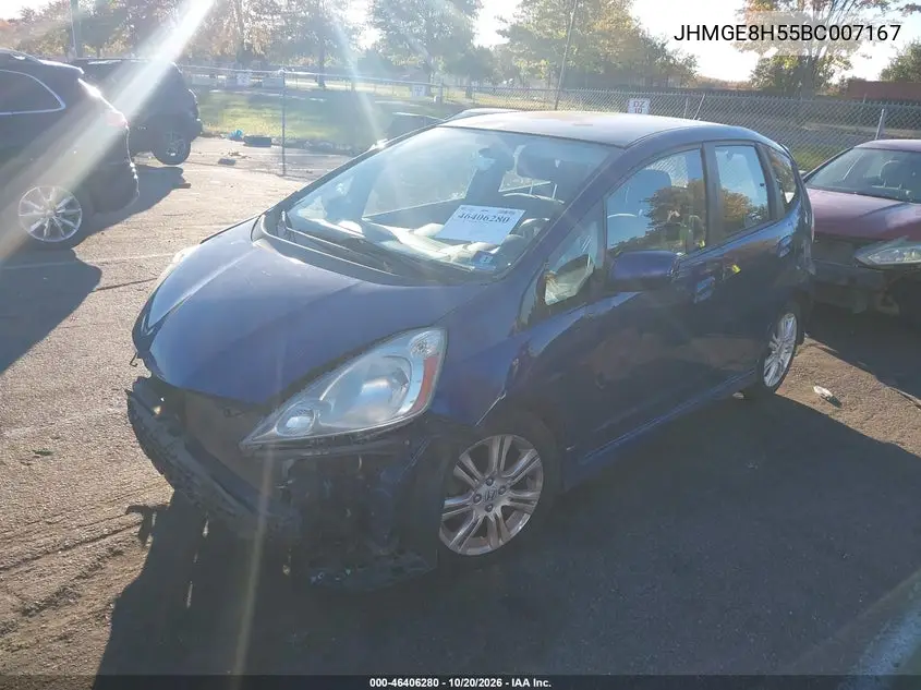 2011 HONDA FIT VIN JHMGE8H55BC007167 — фото 2