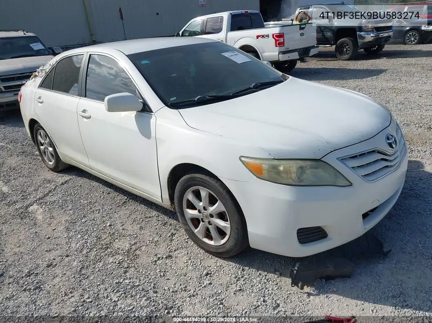 TOYOTA CAMRY 2011, VIN 4T1BF3EK9BU583274