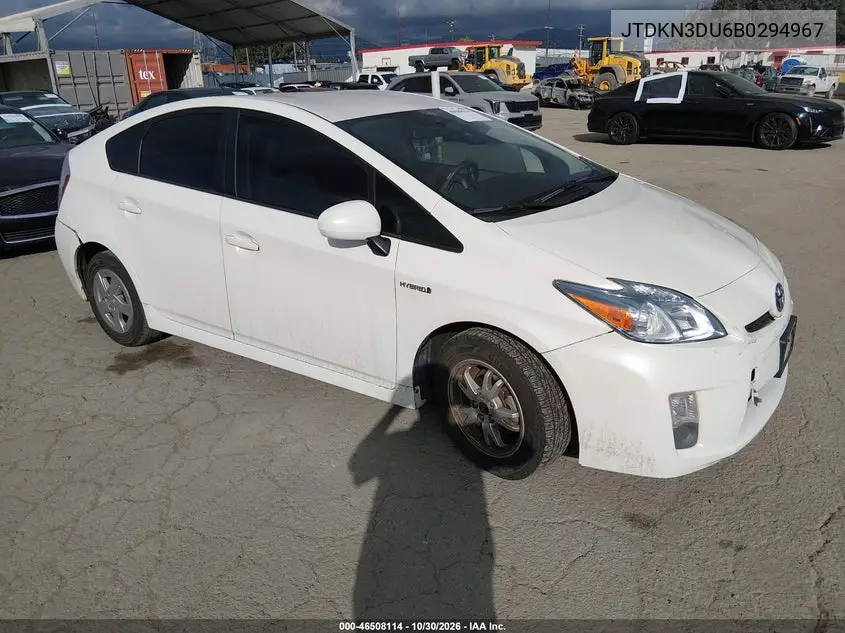TOYOTA PRIUS 2011, VIN JTDKN3DU6B0294967