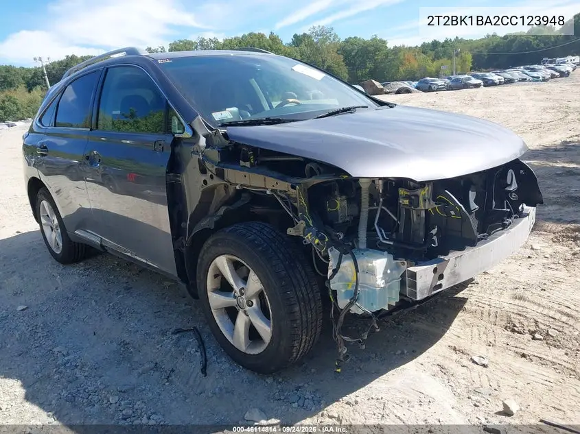 LEXUS RX 2012, VIN 2T2BK1BA2CC123948